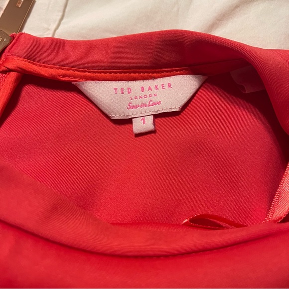 TED BAKER orange pleated‎ skater knee length skirt - Picture 7 of 12